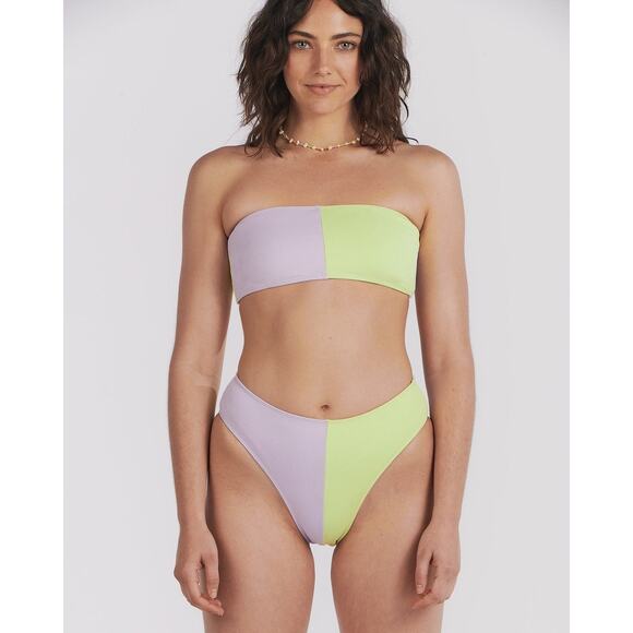 NWT CHARLIE HOLIDAY Romi Colorblock Bikini Bandeau Sz 4 Multicolor - Picture 4 of 9